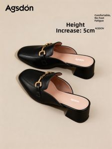 Agsdon | Black French Style Fashionable Mule Shoes