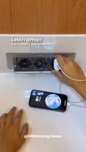 Stop Kontak Pop-Up Tertanam Meja Meeting - 3 Soket 3 Lubang Desktop/Floor Outlet Ready Stock