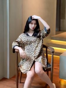 Dress Tidur Kemeja KMJ-9111 Dress Pendek Satin Daster Baju Tidur Rumah Santai Lengan Pendek