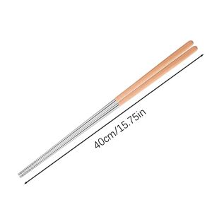 Stainless Steel Chopsticks Long Chopsticks Cook Noodles Deep Fried Hot Pot Chinese Chopsticks Reusable Metal Chopstick Tableware