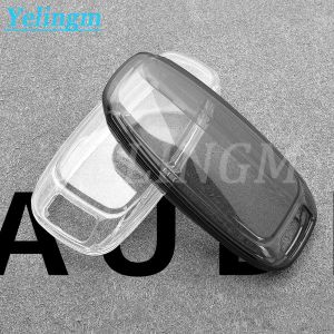 Transparent TPU Car Key Fob Case Cover Keychain For Audi A3 A6 A7 A8 Q7 Q8 e-tron S3 S6 S7 S8 2019-2026 Accessories 2024 2023