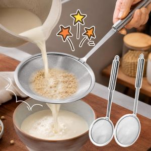 2Pcs Stainless Steel Mesh Filter Spoon Food Strainer With Handle Kitchen Oil Skimmer Strainer