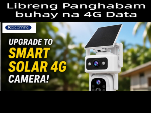 Koscanning SQ65 4G Solar CCTV Camera 2K 360° Dual Lens Outdoor No WiFi No Power Needed Lifetime Free 4G Network Built-in SIM