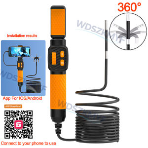 6mm 5 Inch 360 ° Camera Nội Soi Công Nghiệp 1080p Có Thể Xoay Được Để Kiểm Tra Đường Ống Ô Tô Màn Hình 43 Inch Có Dây Cứng