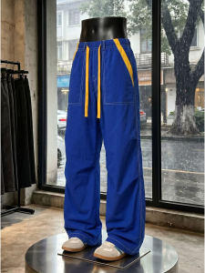 OUMULONG | Dopamine Blue Quick Drying Work Pants Summer Mens Trousers