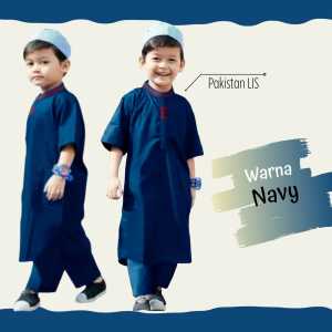 \\\"GROSIRONLINE\\\" Baju koko Anak Pakistan Model LIS Terbaru 2024 Murah Bonus Peci/ Pakaian Anak Laki Laki/ Baju Kurta Anak/Setelan Koko Anak Laki Laki Usia 1-14 Tahun/Baju Muslim Anak Laki Laki