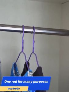 Extendable No Drilling Pole Adjustable Telescopic Clothes Drying Rack Hanger Clothesline Curtain Rod