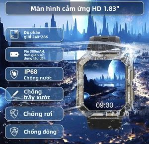 Đồng Hồ Thông Minh Leadoys C20PRO Dành Cho Nam Hỗ Trợ Gọi Bluetooth Chống Nước Theo Dõi Sức Khỏe Thể Thao Đo Huyết Áp Màn Hình 1.83 Inch Khắc Laser