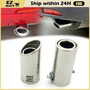 Universal Car Exhaust Muffler Tip Round Stainless Steel Car Tail Rear Chrome Round Exhaust Pipe Tail Muffler Tip Pipe Nozzle