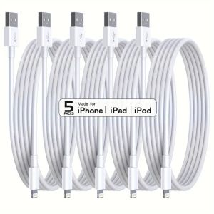 5PCS USB A to Lightning TPE Fast Charging Cable durable Cord 480Mbps Compatible USB A Charging Cablefor iPhone 14 13 12 11