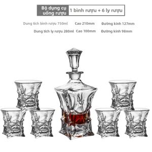 Bộ Ly Rượu Bằng Kính Pha Lê Dày Kiểu Châu Âu