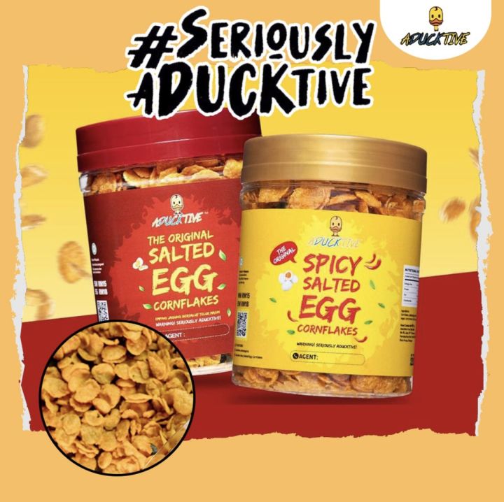 ADUCKTIVE SPICY & ORIGINAL SALTED EGG CORNFLAKES | Lazada