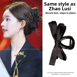 PINK EMPRESS | Elegant Black Bow Jaw Clip Hair Accessories