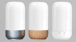 LUNA Smart Lamp (Wood / White / Silver) | Bedside Gradient Gentle Ambient Table Touch Light With Adjustable Brightness Changeable Colours Timer for Home/Bedroom/Office/Hallways Etc