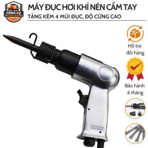 Máy Đục Hơi Khí Nén Cầm Tay Súng Đục Rung Máy Đục Rung Bằng Hơi Tặng Kèm 4 Mũi Đục