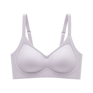 Miiow | Anti-Sagging Bra Womens Underwear Large Chest Appearance Small Auxiliary Breast Collection 2025 New Style Nylon V-Neck Bra