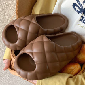 Kawaii Bread Slippers Thick Bottom Home Anti-Slip Summer Single Strap Womens Slippers Comfortable Slip-On EVA Slippers