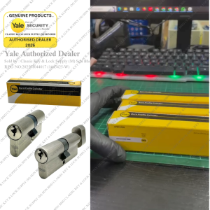 Yale Euro Profile Cylinder Single - Double Side Key Size 60mm - 70mm