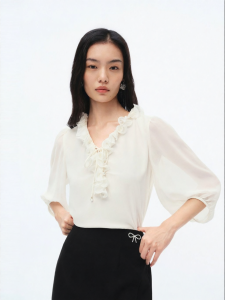 Koradior | Stereoscopic Design French Style Blouse Female Unique