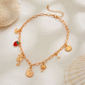 Phóng Đại Thời Trang Đi Biển Phong Cách Sao Biển Vỏ Lớp Ngoài Rùa Nữ Xương Khóa Dây Chuyền Vòng Cổ Tươi Outcrossing Thời Trang Phụ Kiện Trang Sức