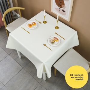 New Arrival Waterproof Lambskin Tablecloth Square Rectangle No-Wash Oil-Resistant High-End Luxury Solid Color INS Style Home Hotel Meeting Room