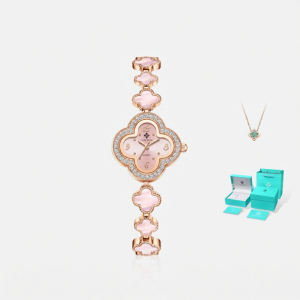 OLEVS | Lucky Clover Silver Cyan Ladies Bangle Watch