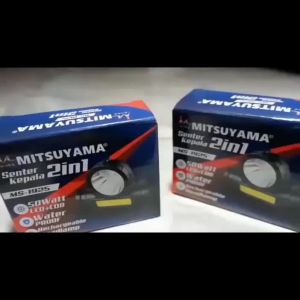 Senter Kepala LED Headlamp 50 Watt 2 in 1 Led+COB Mitsuyama MS 1925 Cahaya Putih Waterproof Super Terang