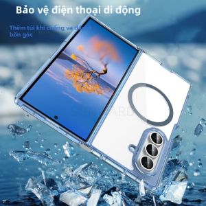 Ốp Lưng Chắc Chắn Slim Rugged Z Fold 7 Cho Samsung Galaxy Hỗ Trợ MagSafe Trong Suốt Tương Thích Sạc Không Dây