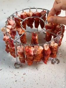 Giá inox xiên treo tròn 24 que cho nồi chiên không dầu