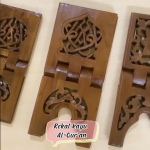 Rekal Iqro Rehal Meja Alas Baca AlQuran Kayu Jati Mahoni