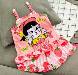7-19kg đồ bộ dây mát cho bé gái thun 3d thông hơi chất đẹp có lỗ nhỏ thoáng khí chất vải mềm mát 200