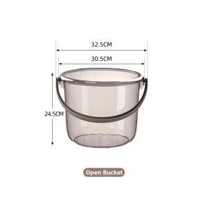 LONGSTAR | Thick Transparent Food-grade Large Plastic Bucket with Lid for Home Use