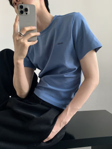 เสื้อยืดคอกลมแขนสั้นผ้าฝ้ายแท้ MION ทรงหลวม แฟชั่นฤดูร้อน สำหรับผู้ชายและผู้หญิง เสื้อยืดคอกลมลายตัวอักษรพิมพ์ลาย