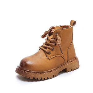 YUAAE Black Cool Girls Short Boots 2024 Non-slip Simple Princess Shoes Drop Shipping Children Fashion Casual Boots