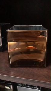 แจกันสี่เหลี่ยมสีเงิน สีทอง แจกันดอกไม้สีเงิน สีทอง