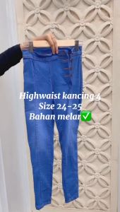 Celana Anak Tanggung / Celana Jeans Anak Highwaist Kancing Samping