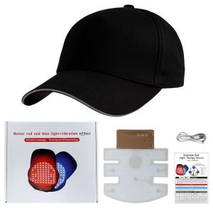 Red Blue Light Hair Growth Cap 470nm 630nm Anti‑Hair Loss Treatment Hat for Thinning Scalp Hairline & Crown Hair Regrowth
