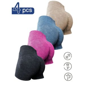 กางเกงขาสั้นโยคะเอวสูง แห้งเร็ว กางเกงขาสั้นออกกำลังกาย วิ่ง ออกกำลังกาย ใส่กลางแจ้ง กางเกงขาสั้น 3/4 สำหรับผู้หญิง