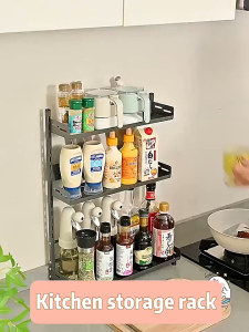 Spice Rack 2/3 Tiers Seasoning Rack Kitchen Knife Holder Multifunctional Storage Kitchen rack