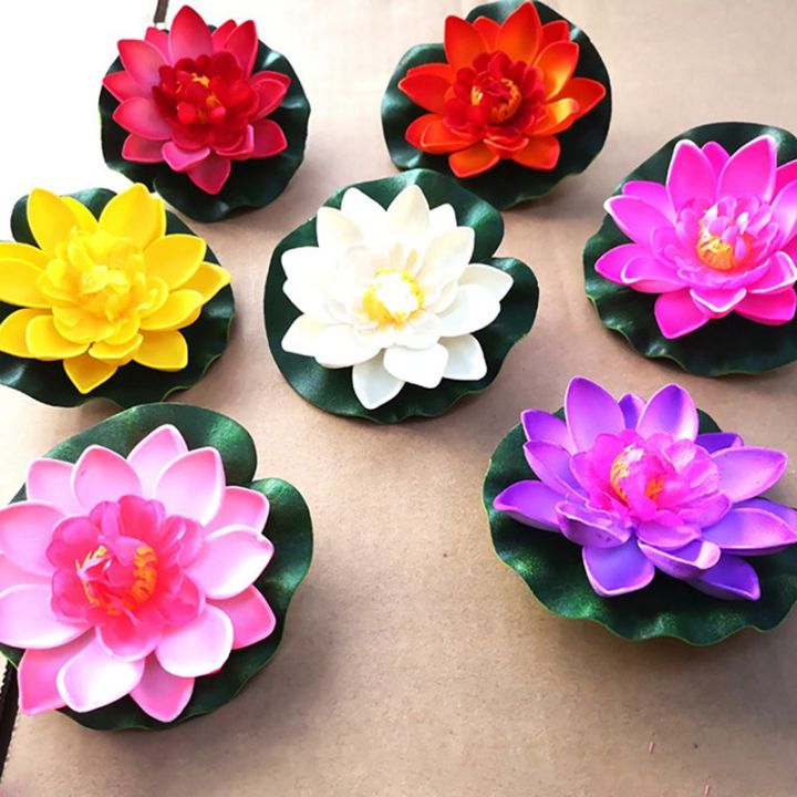 10cm Lotus Artificial Flower Floating Fake Lotus Lifelike Water Lily