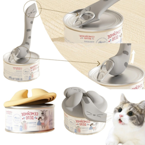 Pet Spoon Multifunctional Can Opener Wet Food Mixing Spoon Silicone Cat Can Sealing Cover Food Storage Dog Accessory
