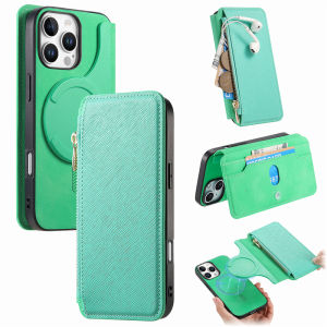 MagSafe Cross Pattern Detachable Wallet Style Phone Case for  16e 15Plus 14Promax 13 Flip Cover Leather New Design