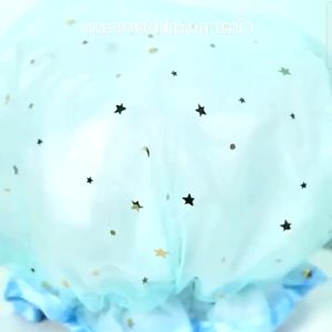 หมวกคลุมผมอาบน้ํา PVC แบบหนา รูปดาวสุดน่ารัก กันน้ำ พร้อมส่ง