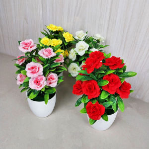 Unico PBP62 Tanaman Hias Pot Bunga Model Mawar Bahan Plastik Pajangan Ruangan Rumah Ornamen Artificial Cantik COD