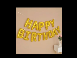 13pcs Happy Birthday Banner Balloon with Lights 16 Inch Letter Balloon Aluminum Foil Mylar Balloons Party Decorations Set for Birthday Party Supplies