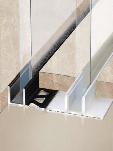 BEIQIVI | Aluminum Shower Partition Pre-embedded Strip F Profile Glass Slot