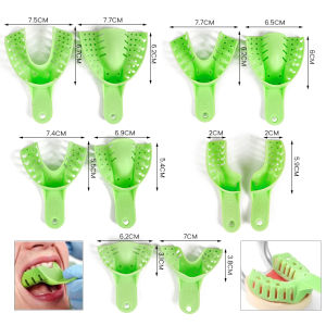 Khay Đựng Khuôn Răng Nha Khoa Dùng Một Lần Bằng Nhựa Khay Hàm Giả S/M/L Cho Người Lớn Và Trẻ Em Khay Đựng Thạch Cao Răng Màu Xanh Lá