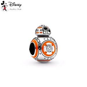 MINISO DIY Disney Jewelry Club Star Wars Charm Bead Grogu Baby Yoda BB-8 Droid Silver Pendant Fit Original Europeans Bracelet