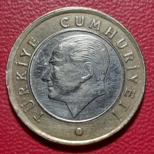 Koin Turki Koleksi kuno Jadul Bimetal Tahun 2014