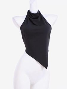Sisterlinda Áo Hở Lưng Dành Cho Nữ Không Tay Viền Không Đều Y2K Áo Vest Dự Tiệc Thời Trang Hợp Thời Trang Polyester Co Giãn Cao